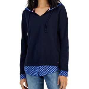 Women’s Tommy Hilfiger Layered-Look French Terry Hoodie Top. Large. Worn once.